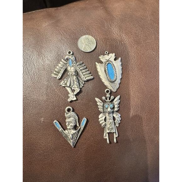 Unbranded Jewelry - Vintage 70’s Silver Toned Kachina Thunderbird Tribal Pendant Lot Of 4 - No Chain